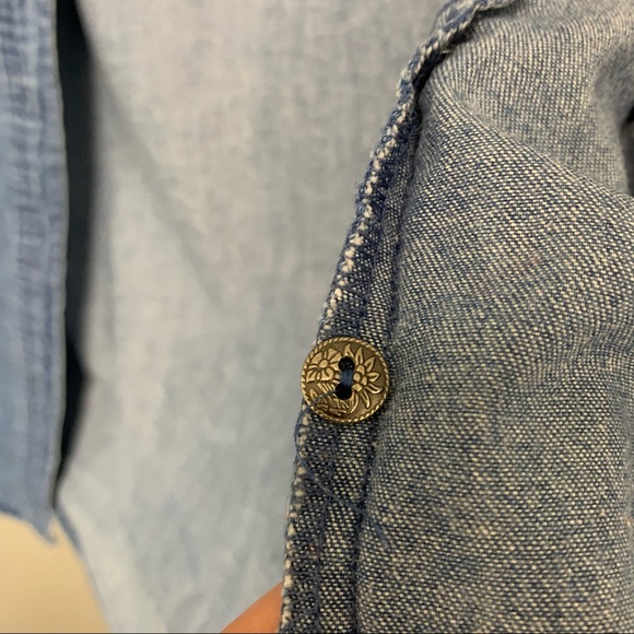 Vintage 90s Embroidered Denim Jean Button Down - Picture 11 of 14